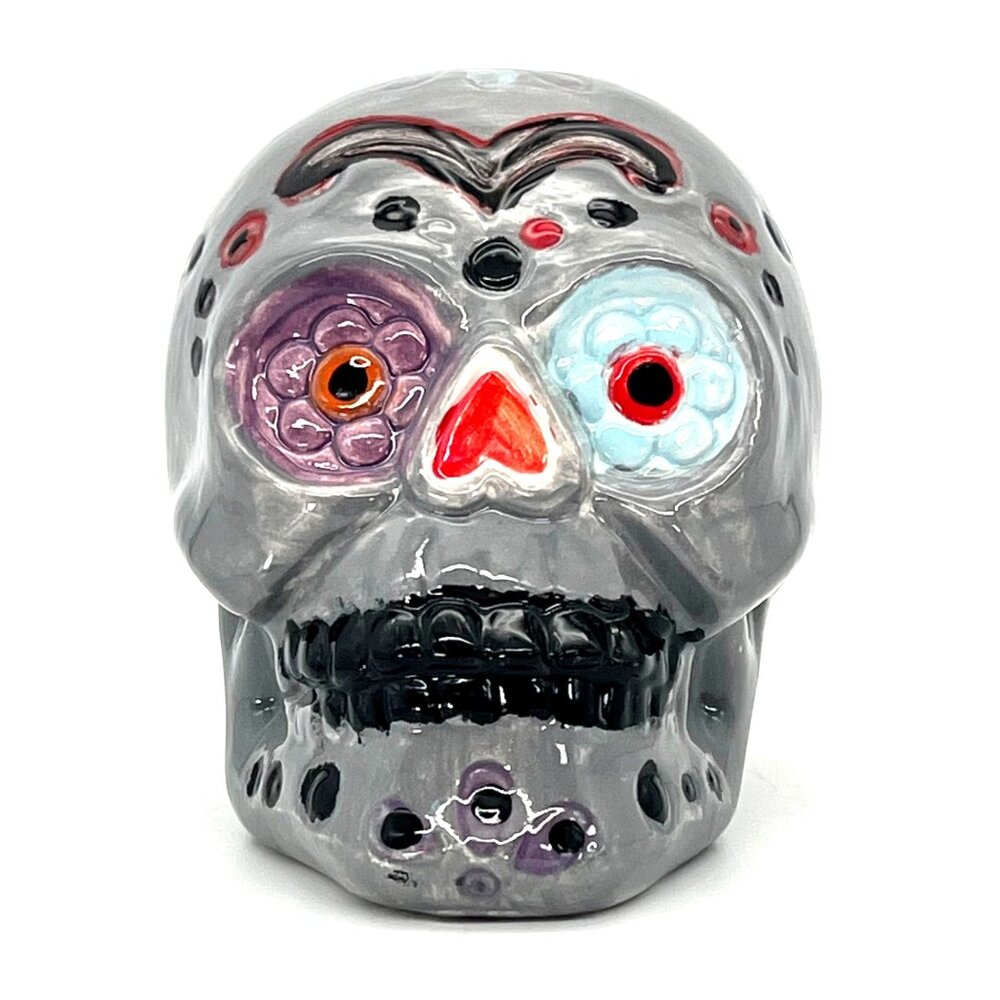 Ceramic Day of the Dead Sugar Skull Dia de los Muertos Hand Painted Small 4"